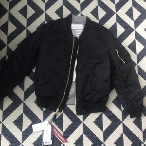 Black reversible bomber jacket alpha industries